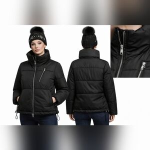 Sage Collective Satin Puffer Jacket Sustainable Ethical Adaptable Quilted Medium